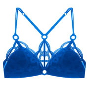 Lila Racerback Wireless Mesh Bra - Blue