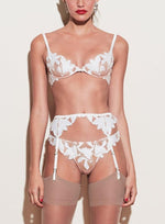 Load image into Gallery viewer, Rosie Lace &amp; Mesh Suspenders White
