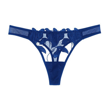 Rosie Lace Brazilian Mesh Thong Blue